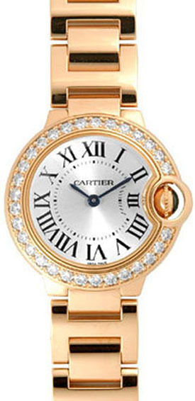 Cartier Ballon Blue Naisten kello WJBB0015 Hopea/18K punakultaa Ø28