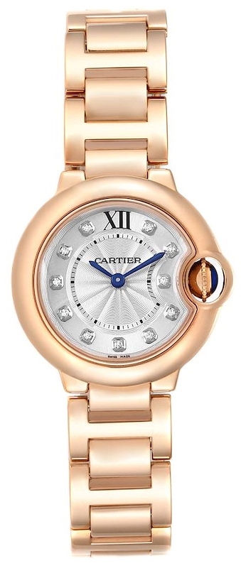 Cartier Ballon Blue Naisten kello WJBB0016 Hopea/18K punakultaa Ø28