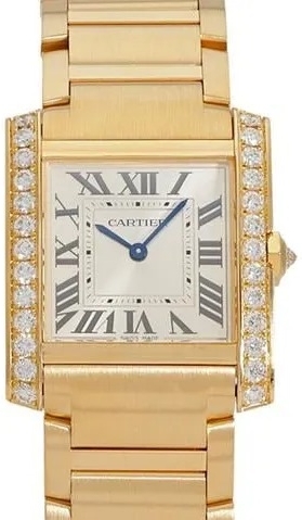 Cartier Naisten kello WJTA0040 Tank Francaise Hopea/18K keltakultaa