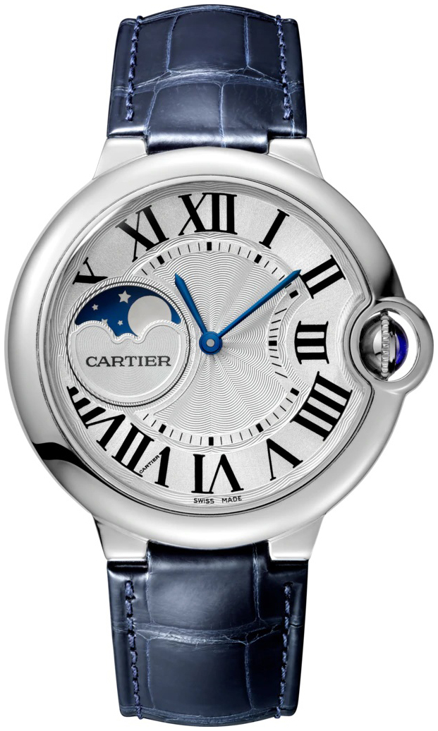 Cartier Ballon Blue Miesten kello WSBB0020 Hopea/Nahka Ø37 mm