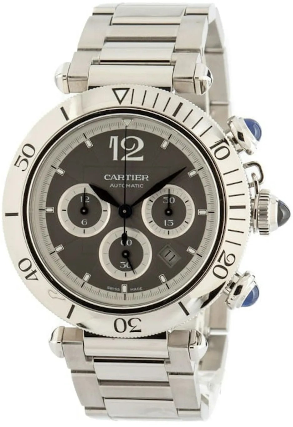 Cartier Miesten kello WSPA0027 Pasha De Musta/Teräs Ø41 mm