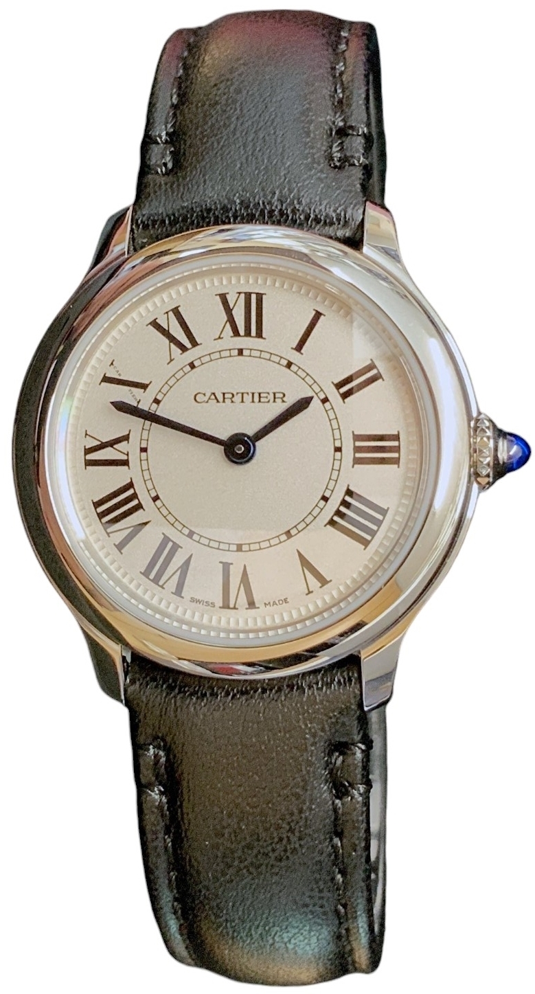 Cartier Naisten kello WSRN0030 Ronde Must Valkoinen/Nahka Ø29 mm