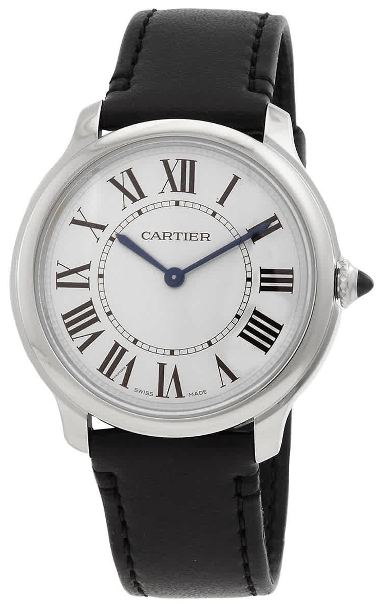 Cartier WSRN0031 Ronde Must Valkoinen/Nahka Ø36 mm