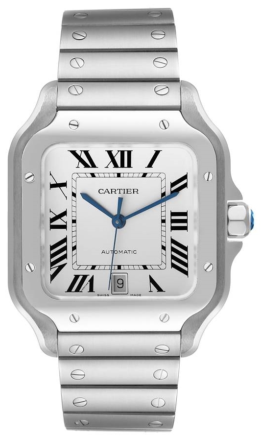 Cartier Miesten kello WSSA0018 Santos De Valkoinen/Teräs