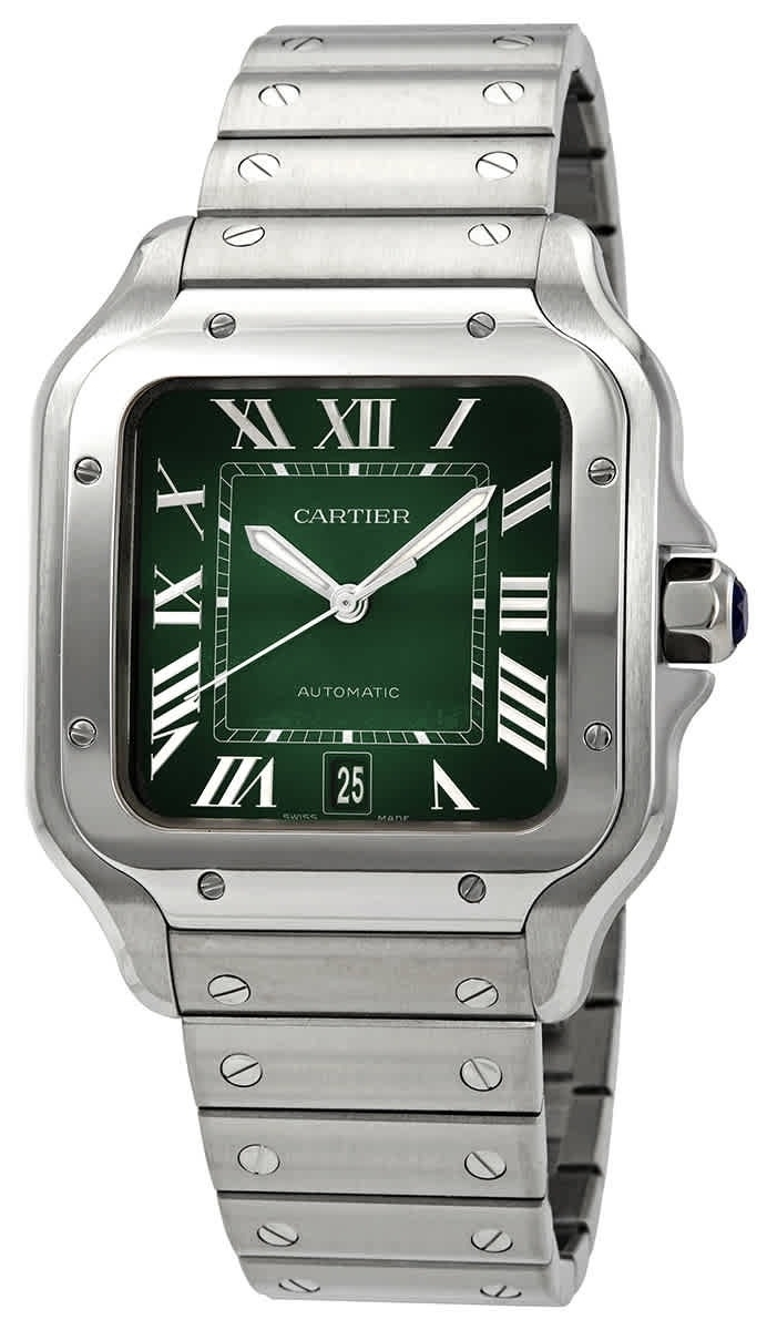 Cartier Naisten kello WSSA0062 Santos de Vihreä/Teräs Ø39.8 mm