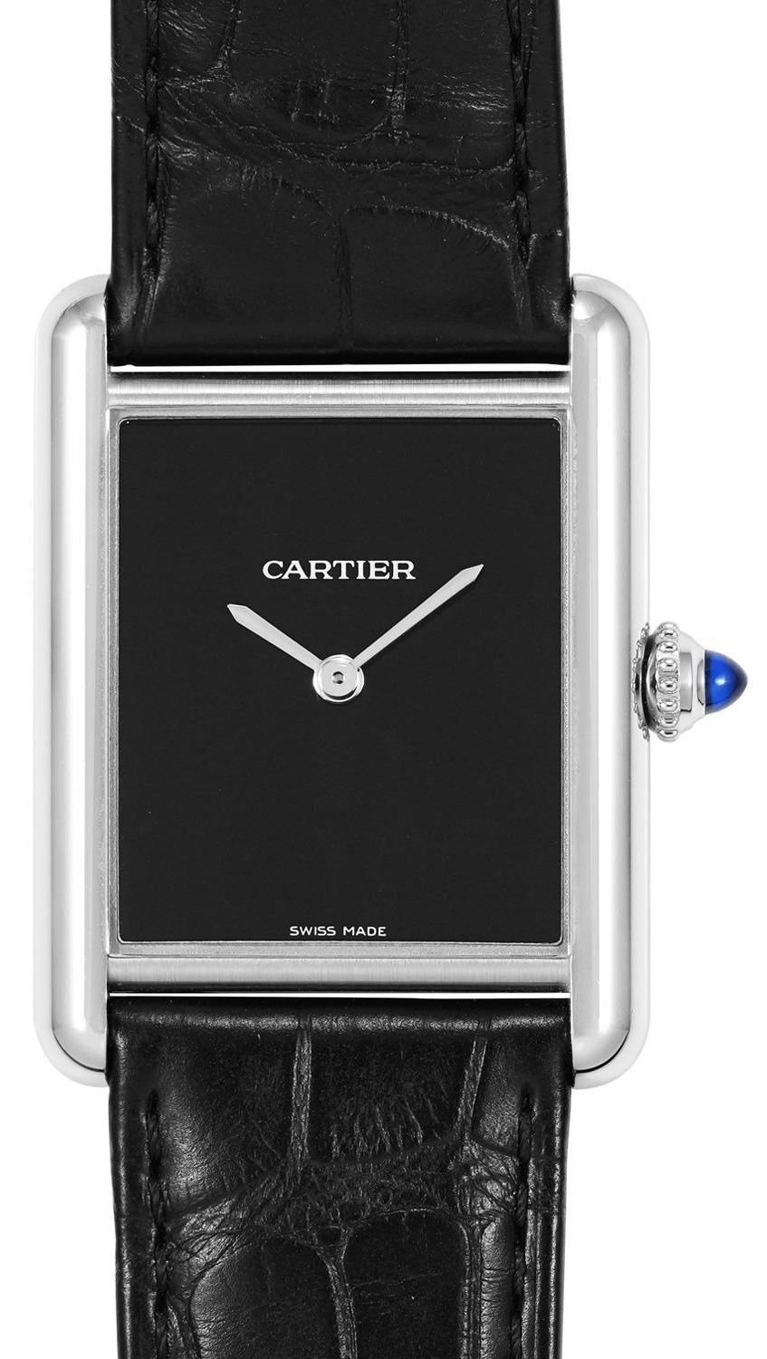 Cartier Naisten kello WSTA0072 Tank Must De Musta/Nahka