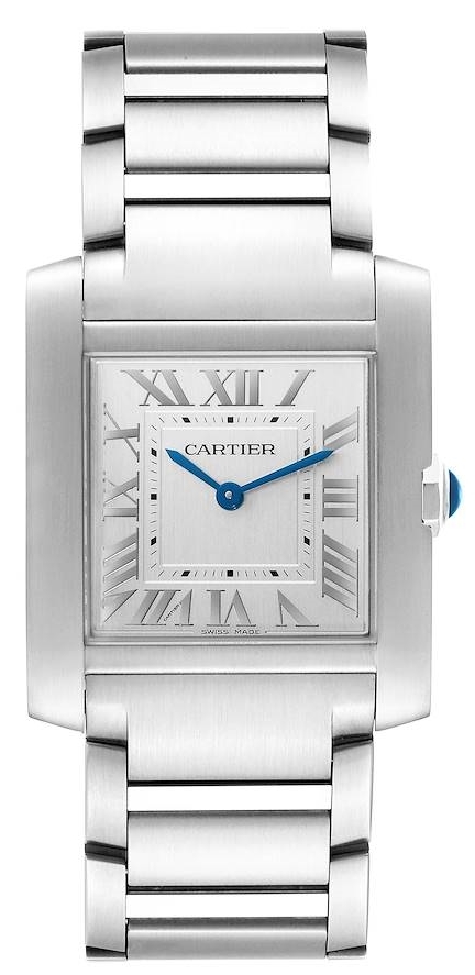 Cartier Naisten kello WSTA0074 Tank Francaise Hopea/Teräs