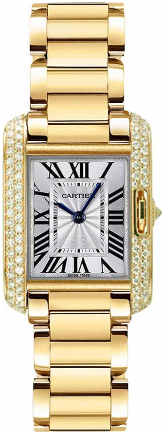 Cartier Tank Anglaise Naisten kello WT100005 Hopea/18K keltakultaa