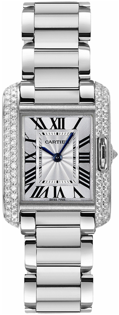 Cartier Tank Anglaise Naisten kello WT100008 Hopea/18K valkokultaa