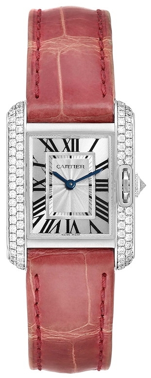 Cartier Tank Anglaise Naisten kello WT100015 Hopea/Nahka