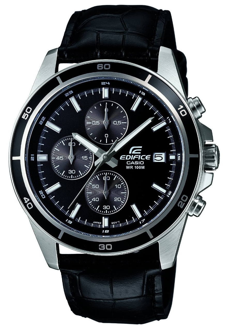 Casio Miesten kello EFR-526L-1AVUEF Edifice Musta/Nahka Ø43.8 mm