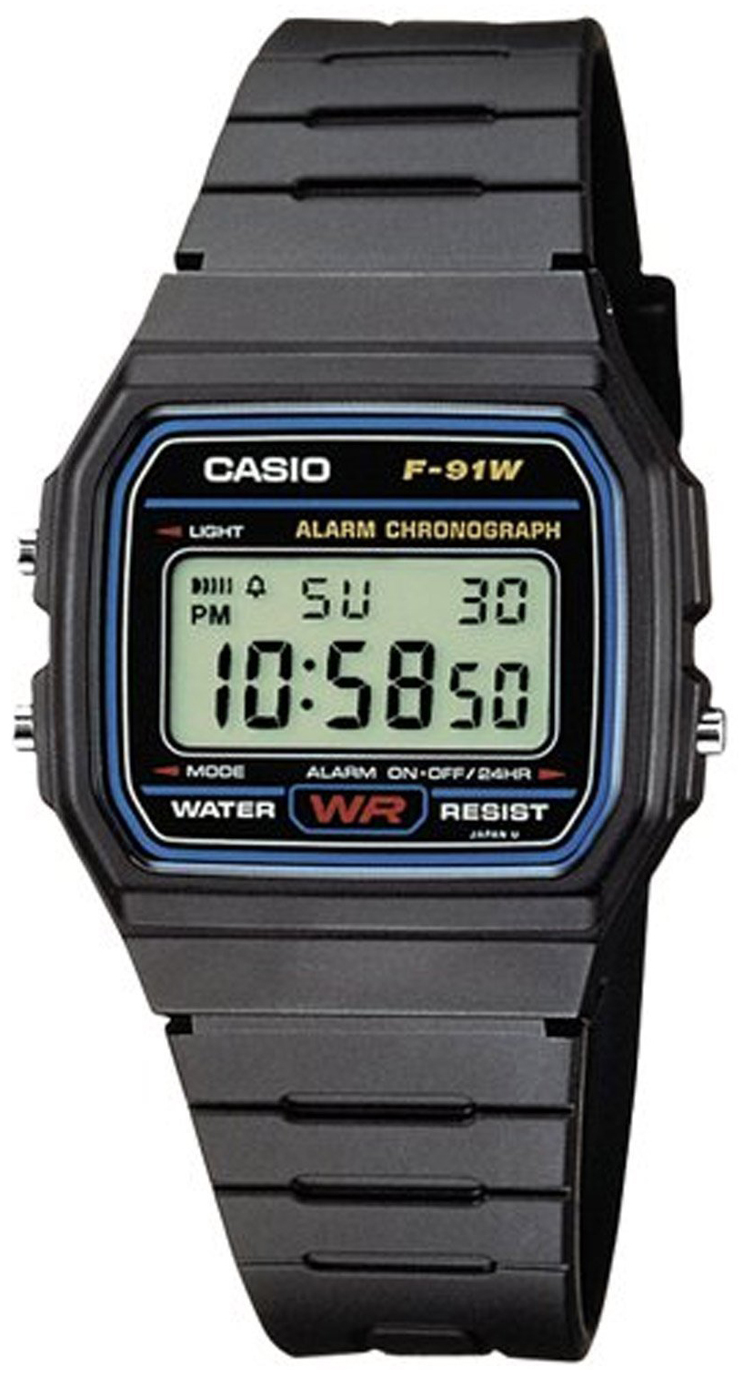 Casio Miesten kello F-91W-1YER Collection LCD/Muovi 38.2x33.2 mm