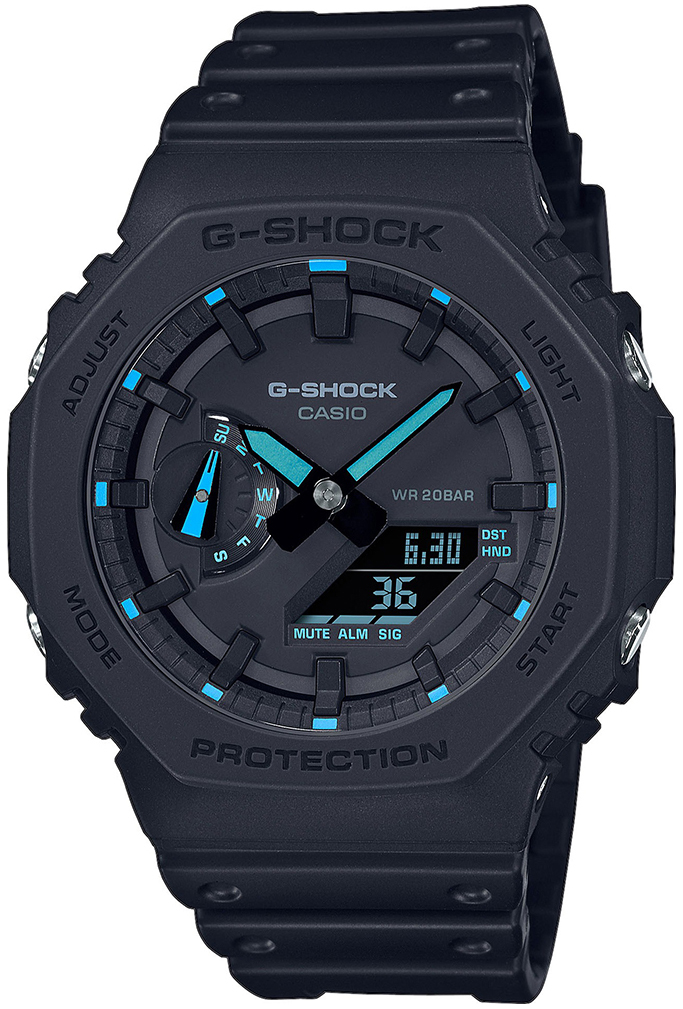 Casio Miesten kello GA-2100-1A2ER G-Shock Musta/Muovi Ø45.4 mm