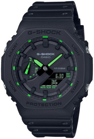 Casio Miesten kello GA-2100-1A3ER G-Shock Musta/Muovi Ø45.4 mm