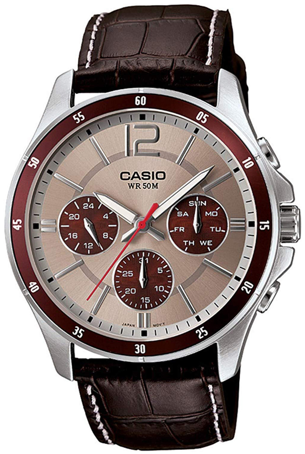 Casio Miesten kello MTP-1374L-7A1 Hopea/Nahka Ø43.5 mm