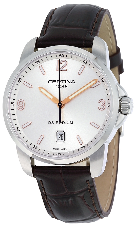 Certina DS Podium Miesten kello C001.410.16.037.01 Hopea/Nahka Ø38 mm