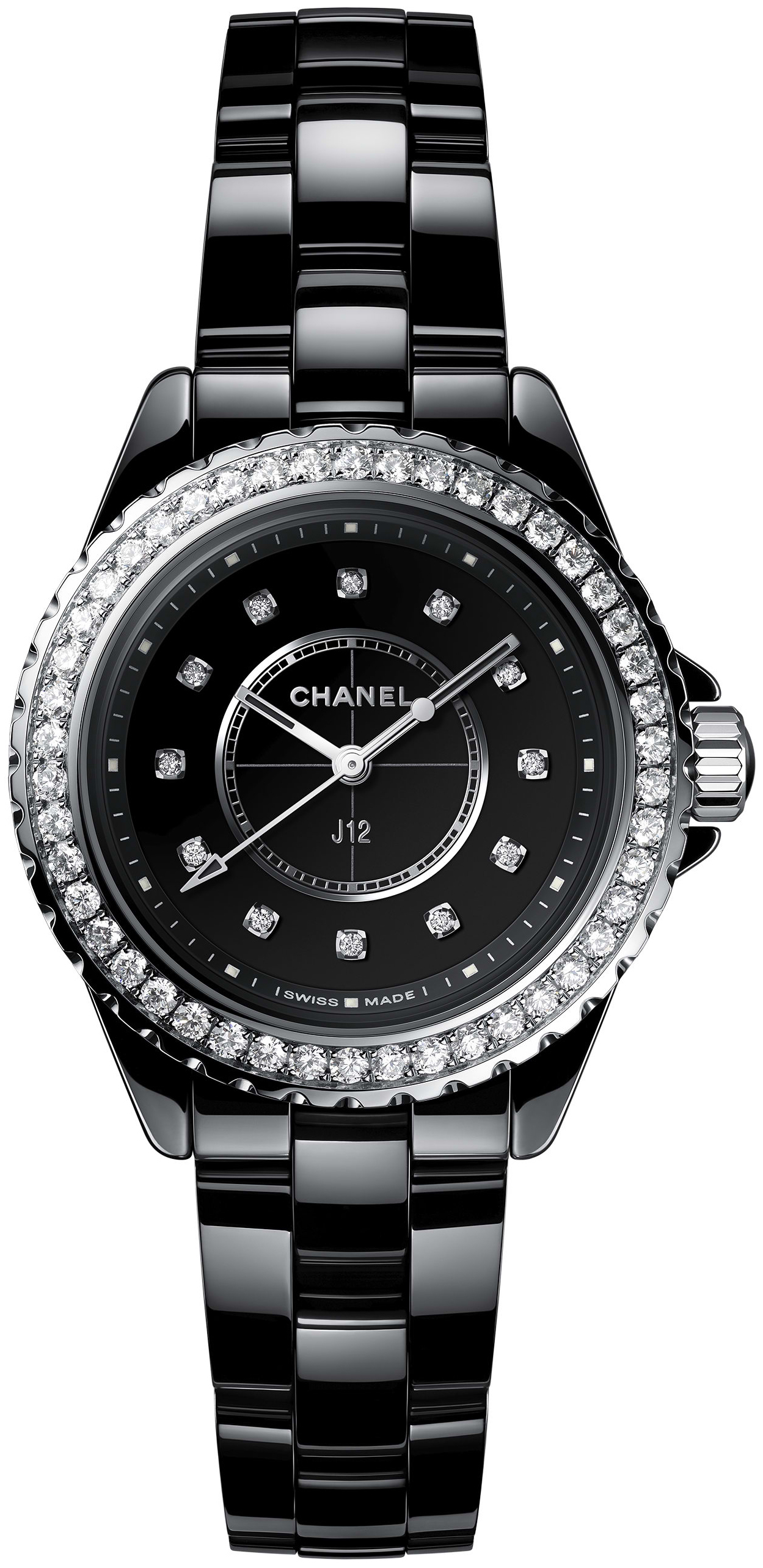 Chanel Naisten kello H6419 J12 Musta/Keraaminen Ø33 mm