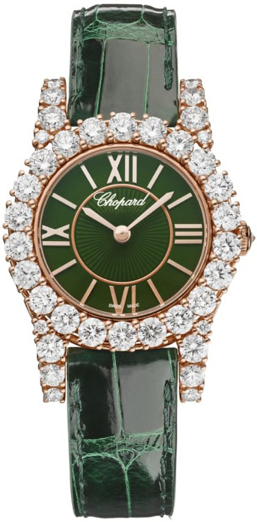 Chopard Naisten kello 13A377-5008 Diamond Hour Vihreä/Nahka Ø30 mm