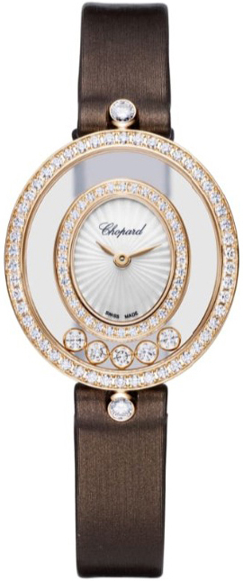 Chopard Naisten kello 204292-5301 Happy Diamonds Valkoinen/Satiini