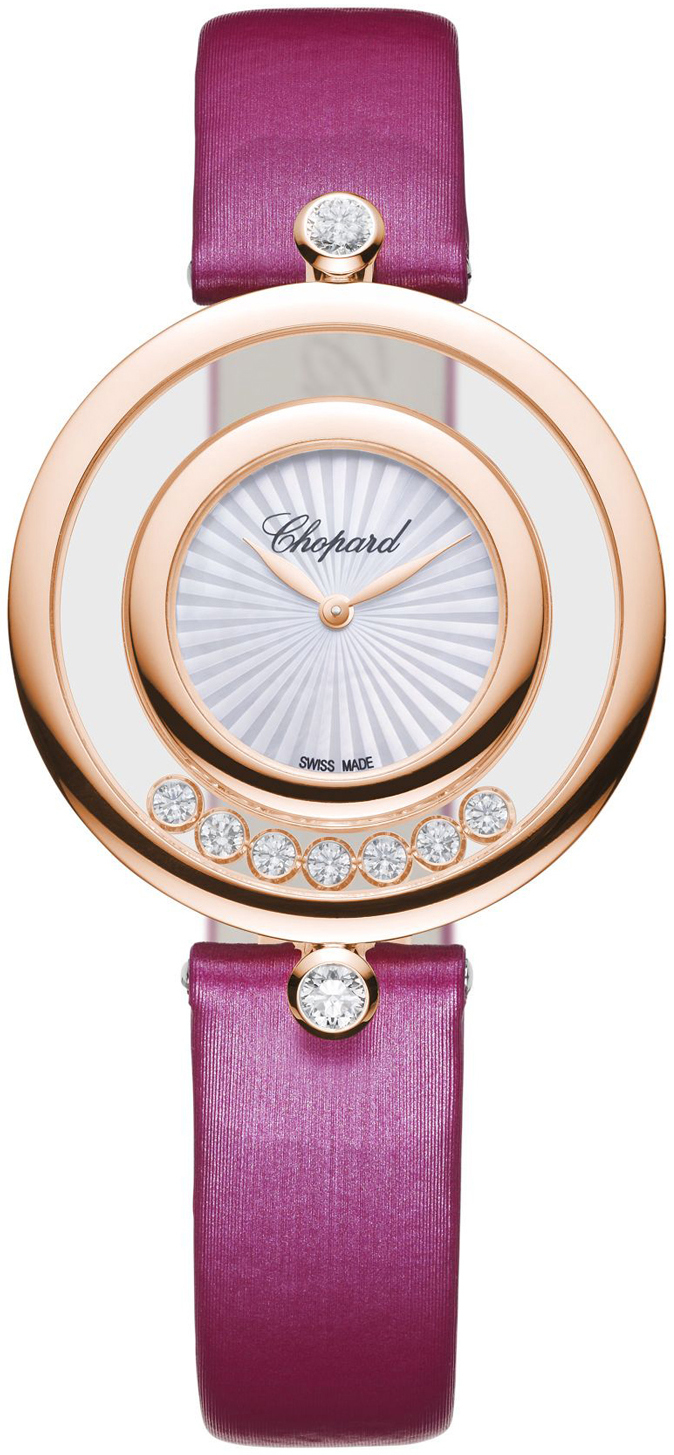 Chopard Naisten kello 209426-5001 Happy Diamonds Hopea/Satiini Ø32 mm