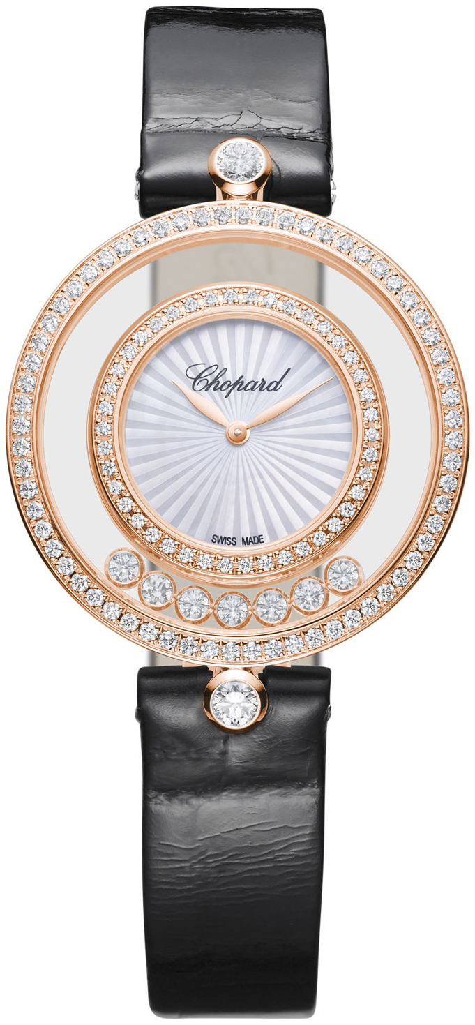 Chopard Naisten kello 209426-5201 Happy Diamonds Hopea/Nahka Ø32 mm