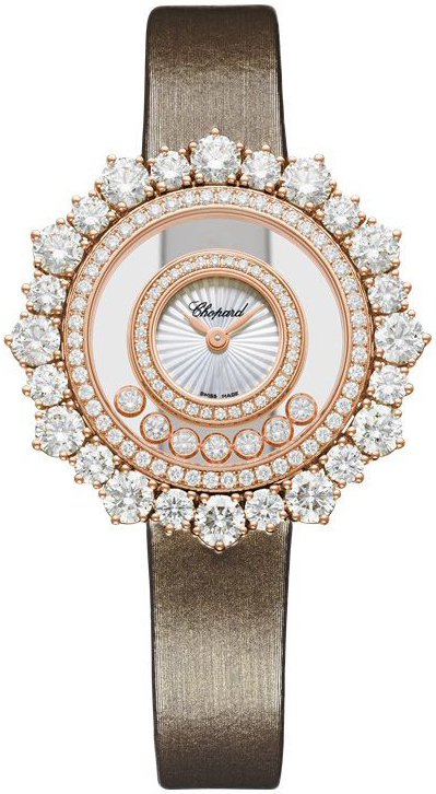 Chopard Naisten kello 209436-5002 Happy Diamonds Hopea/Satiini Ø36 mm