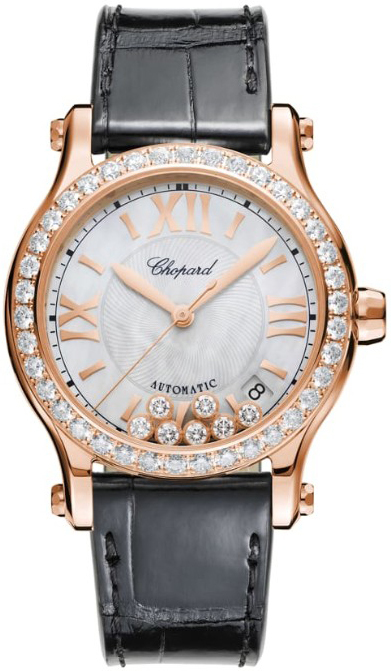 Chopard Naisten kello 274808-5006 Happy Sport Hopea/Nahka Ø36 mm