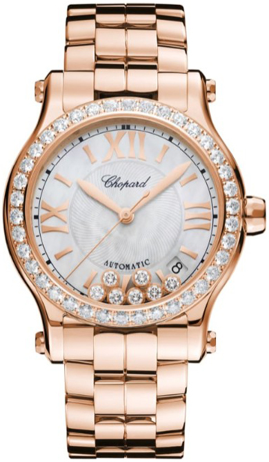 Chopard Naisten kello 274808-5007 Happy Sport Hopea/18K punakultaa