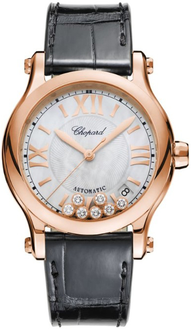 Chopard Naisten kello 274808-5008 Happy Sport Hopea/Nahka Ø36 mm