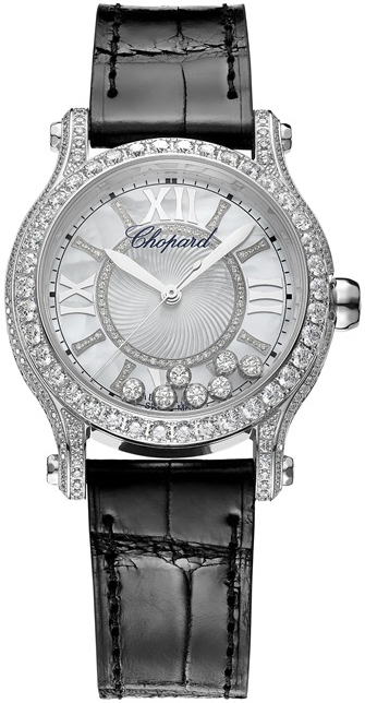 Chopard Naisten kello 274891-1008 Happy Sport Hopea/Nahka Ø36 mm