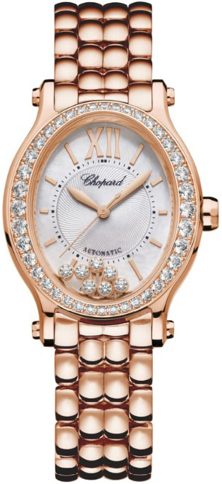 Chopard Naisten kello 275362-5005 Happy Sport Hopea/18K punakultaa