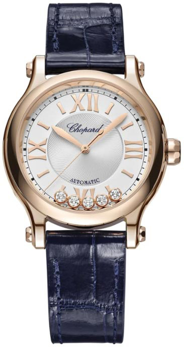 Chopard Naisten kello 275378-5001 Happy Sport Hopea/Nahka Ø33 mm