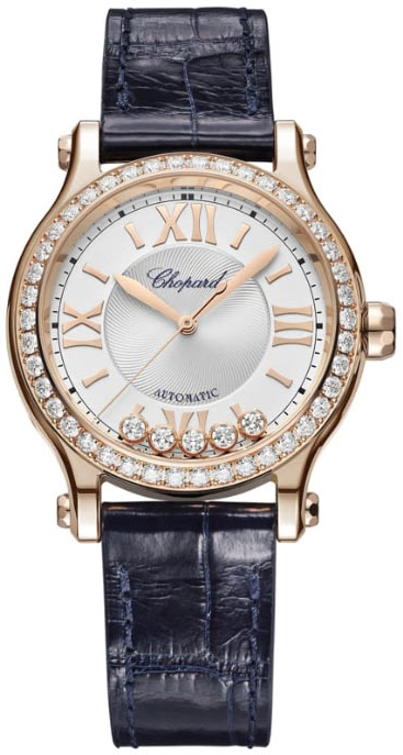 Chopard Naisten kello 275378-5003 Happy Sport Hopea/Nahka Ø33 mm