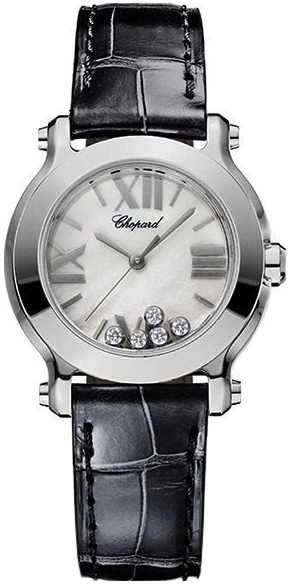 Chopard Naisten kello 278509-3004 Happy Sport Mini Valkoinen/Nahka