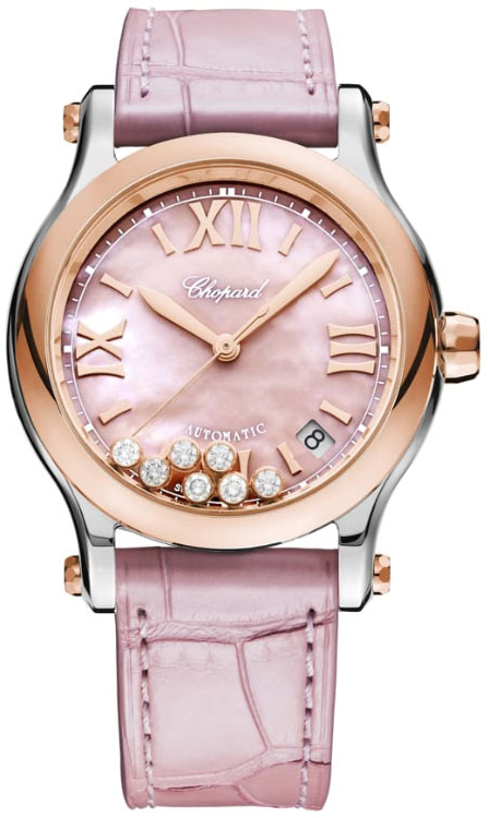 Chopard Naisten kello 278559-6021 Happy Sport Pinkki/Nahka Ø36 mm