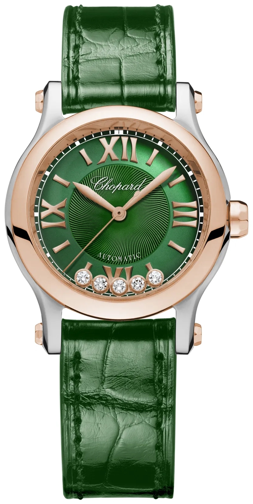 Chopard Naisten kello 278573-6032 Happy Sport Vihreä/Nahka Ø30 mm