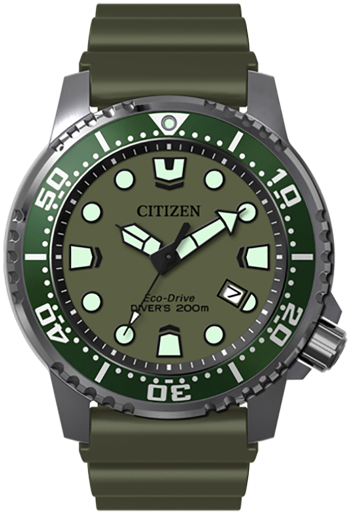 Citizen Miesten kello BN0157-11X Promaster Vihreä/Kumi Ø44 mm