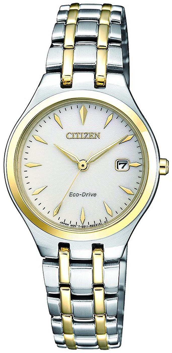 Citizen Naisten kello EW2484-82B Elegance Valkoinen/Kullansävytetty