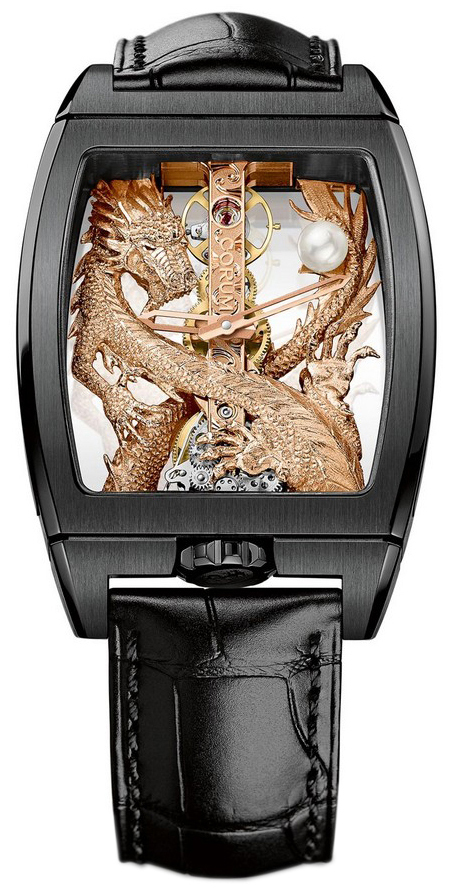 Corum Miesten kello 113.265.95-0001 GD55R Dragon Luurankokello/Nahka