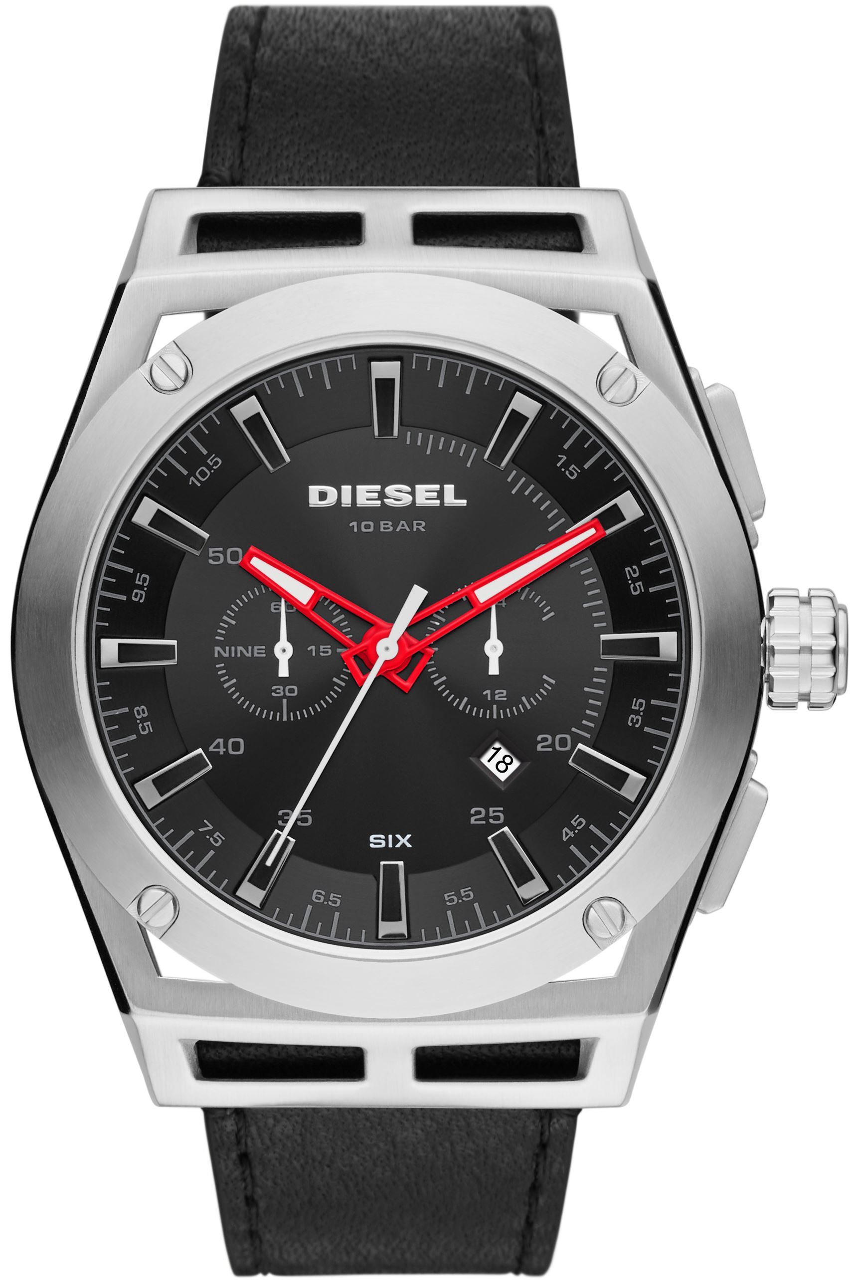 Diesel Timeframe Miesten kello DZ4543 Musta/Nahka Ø48 mm