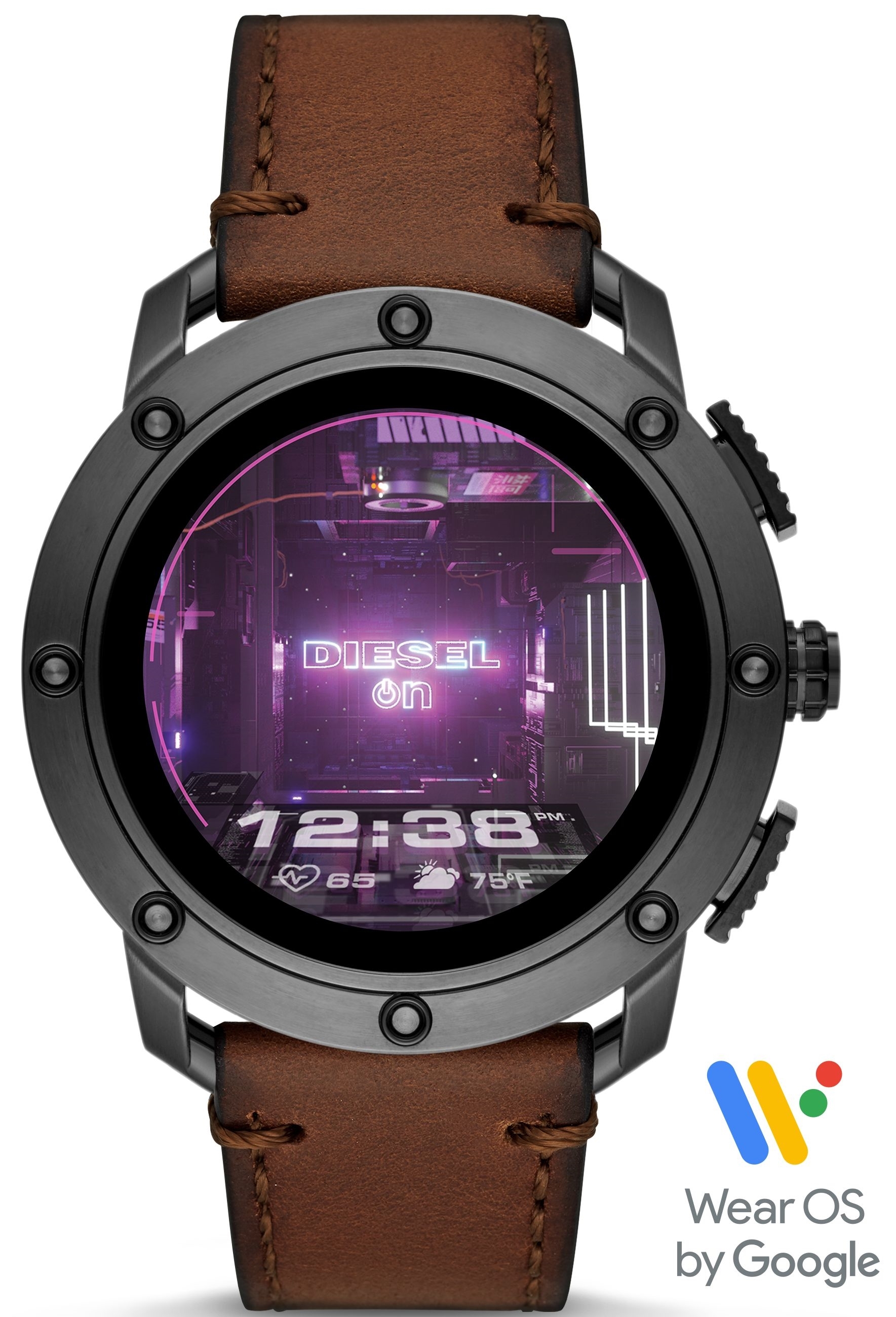 Diesel Miesten kello DZT2032 Gen 5 Axial LCD/Nahka Ø48 mm