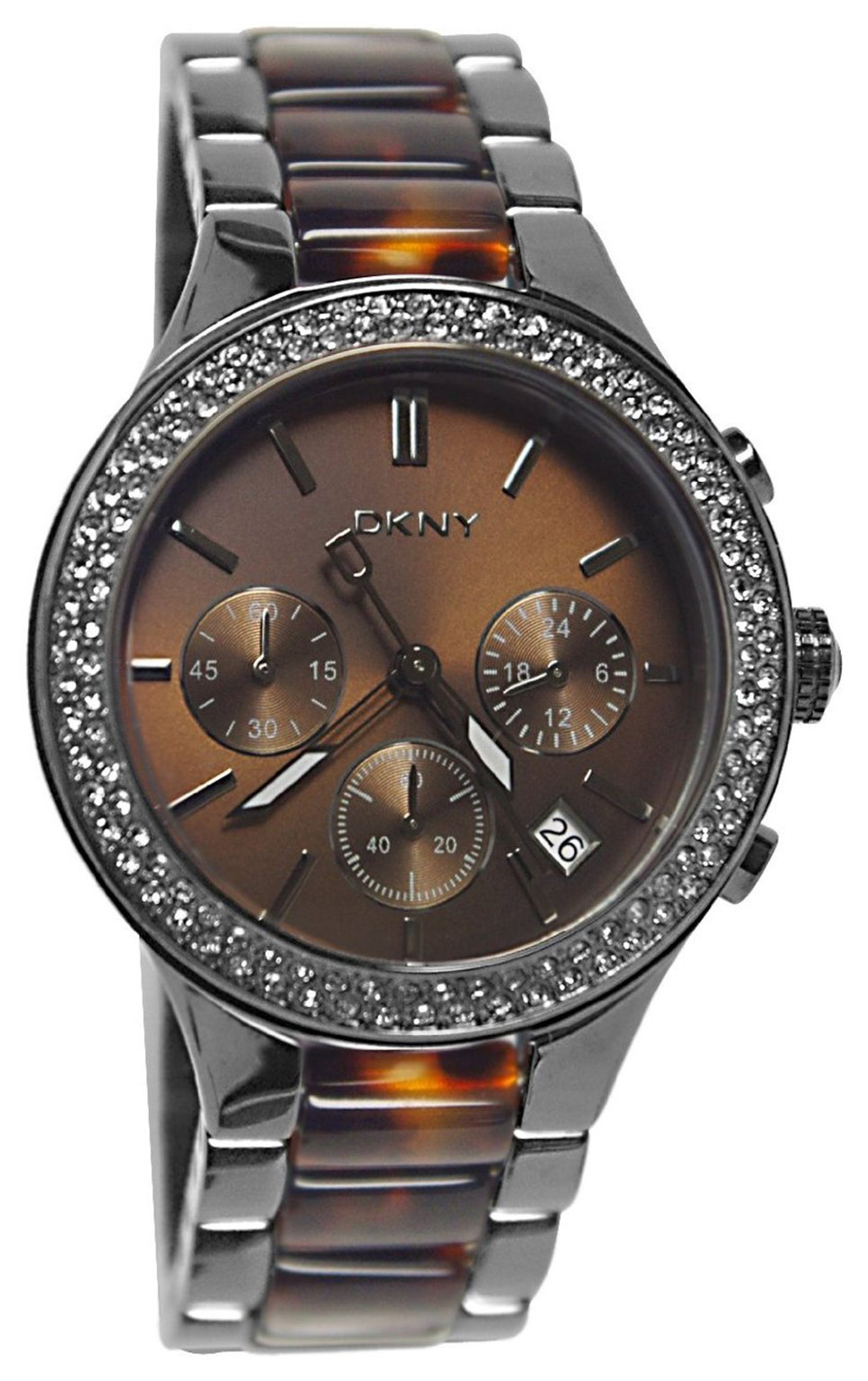 DKNY Chronograph Naisten kello NY8668 Ruskea/Teräs Ø38 mm