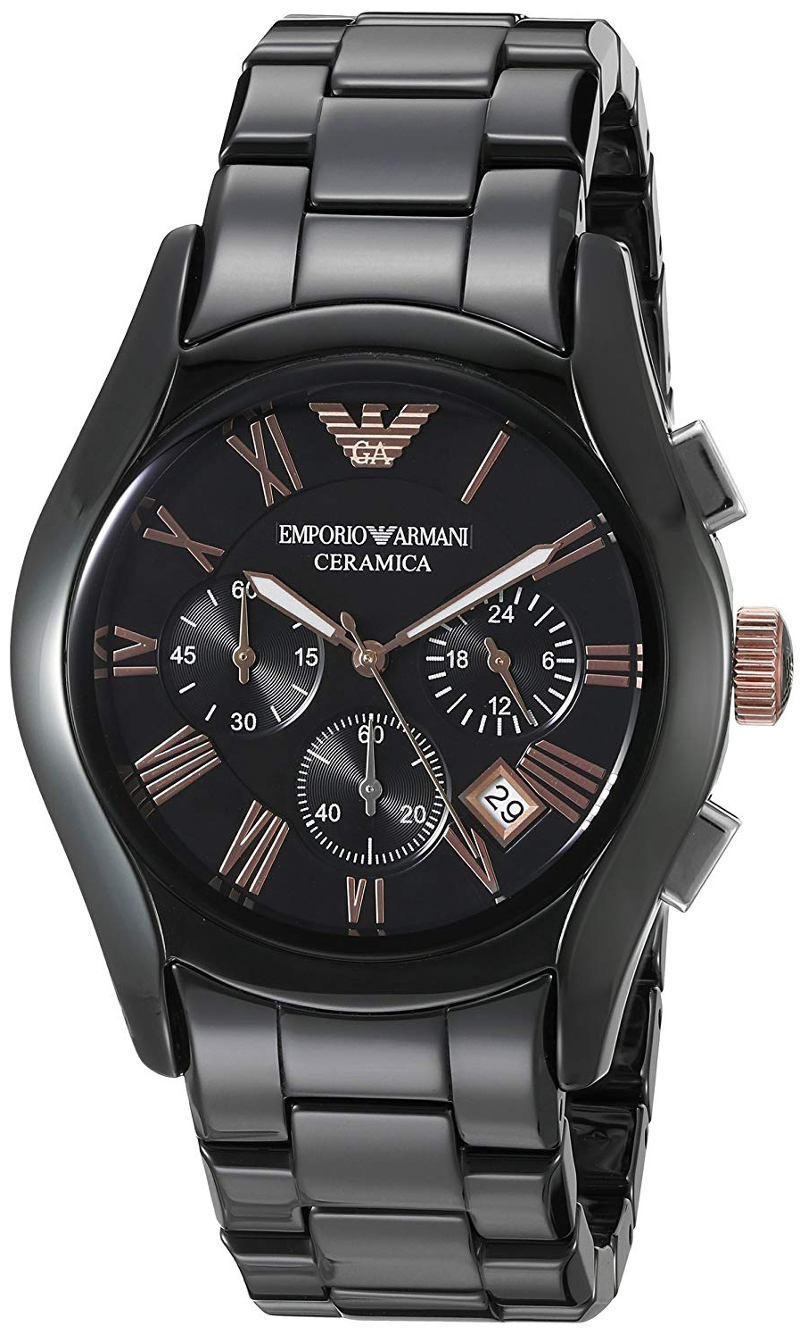 Emporio Armani Miesten kello AR1410 Dress Musta/Keraaminen Ø42 mm