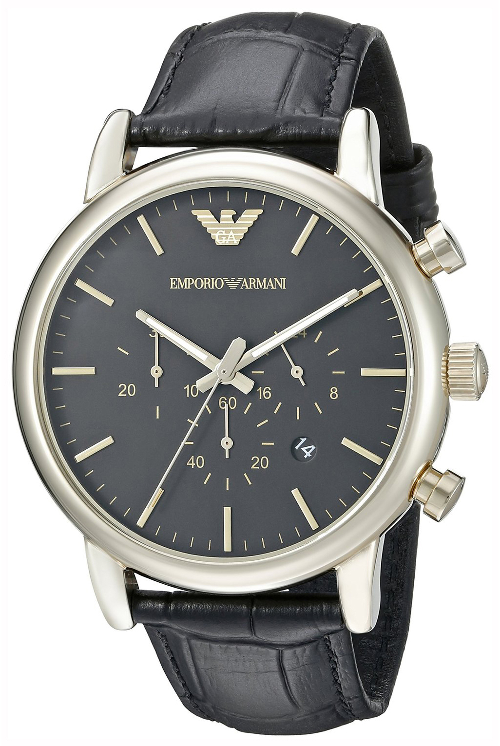 Emporio Armani Miesten kello AR1917 Dress Musta/Nahka Ø46 mm