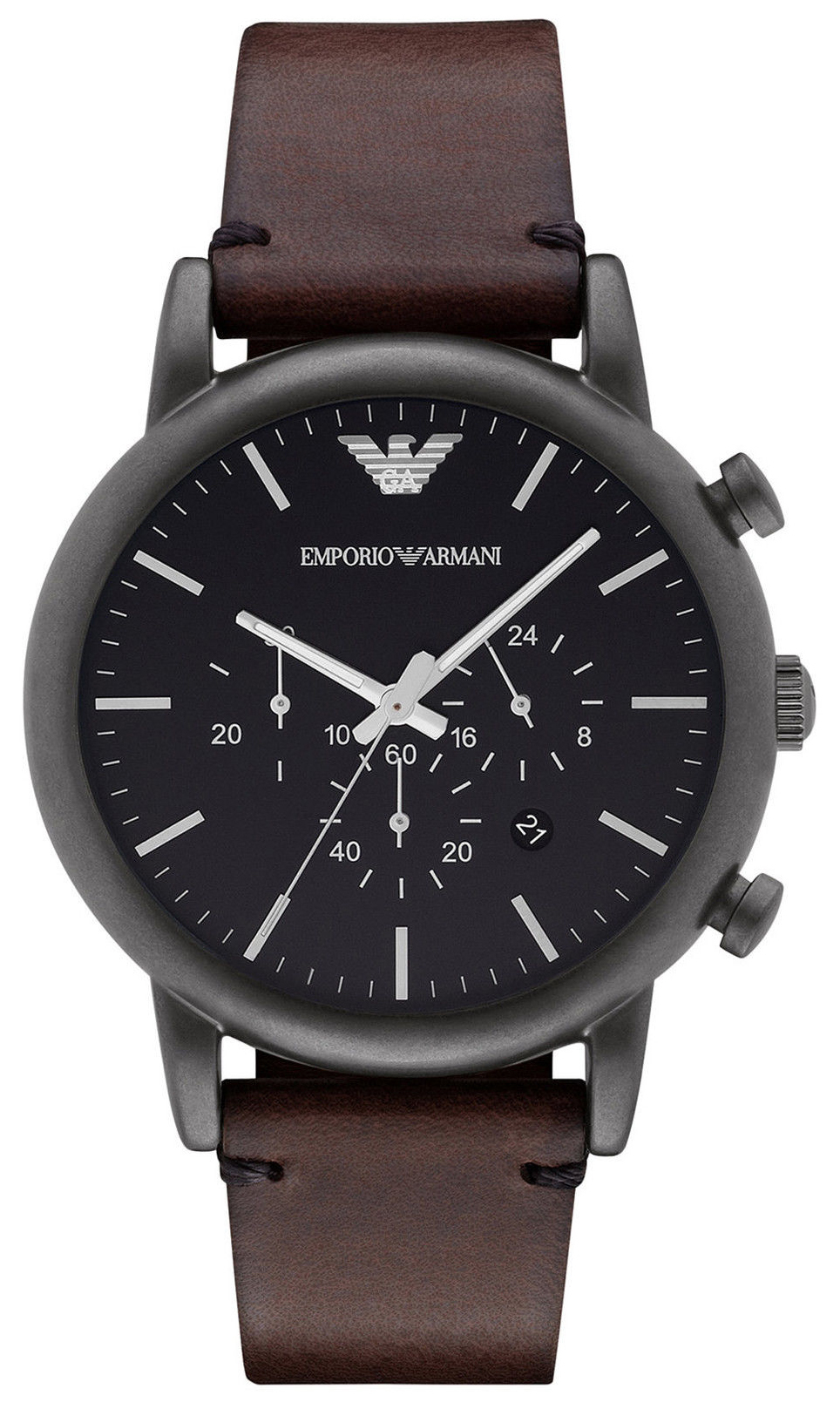 Emporio Armani Miesten kello AR1919 Dress Musta/Nahka Ø46 mm