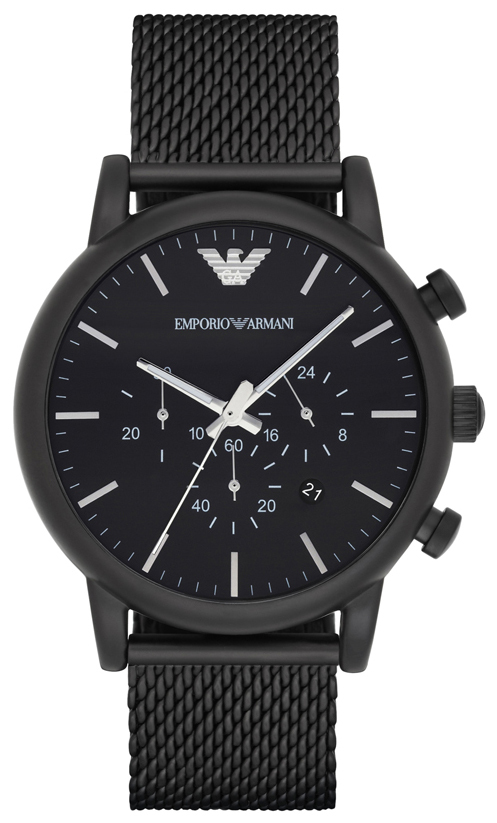 Emporio Armani Miesten kello AR1968 Dress Musta/Teräs Ø46 mm