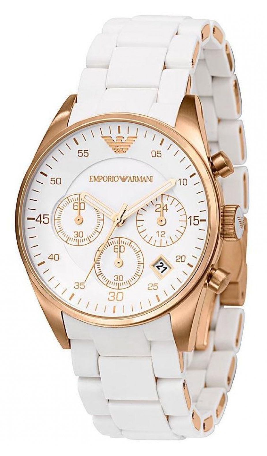 Emporio Armani Naisten kello AR5920 Sportivo Hopea/Punakultasävyinen