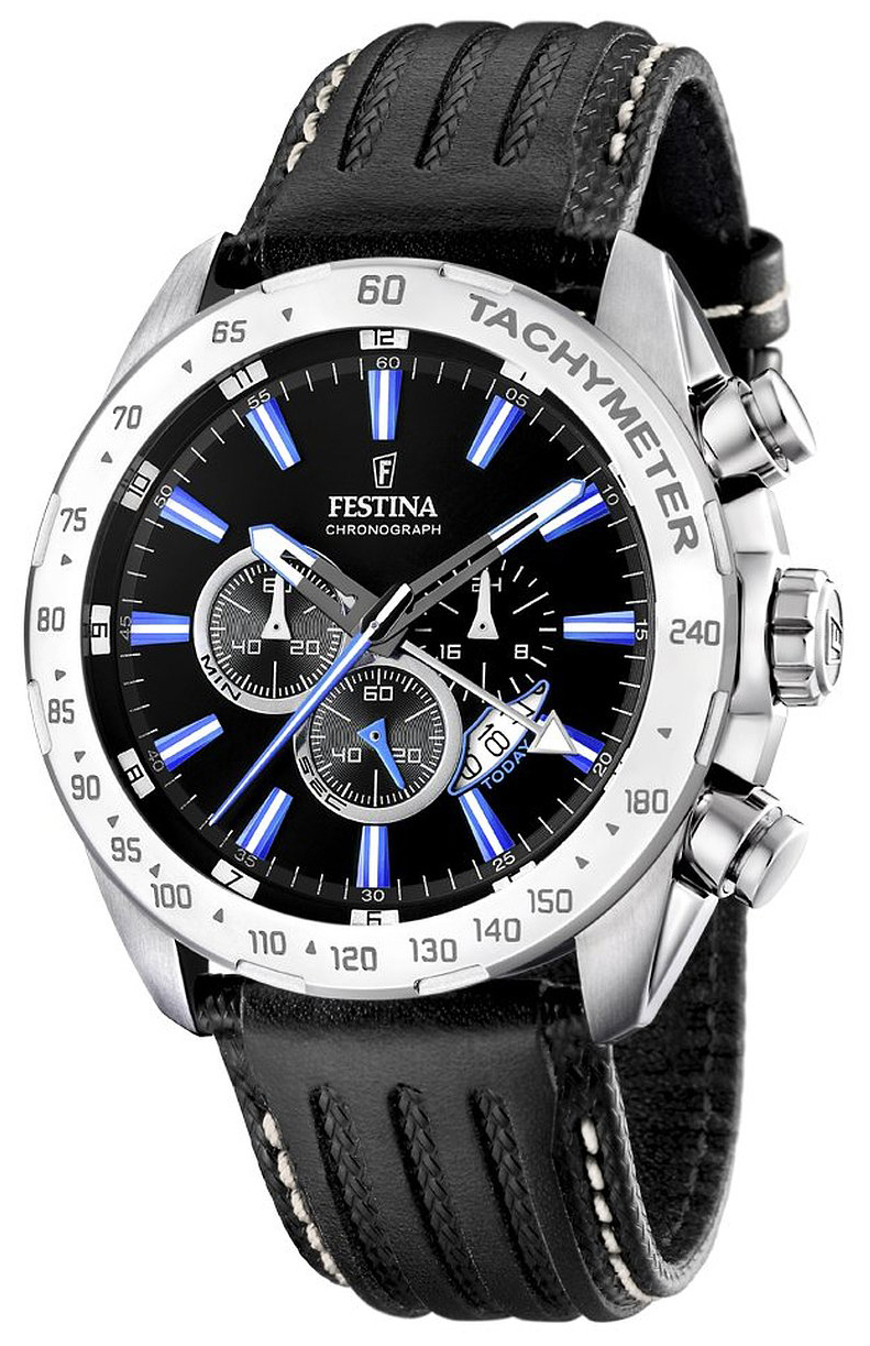 Festina Miesten kello F16489-3 Sport Musta/Nahka Ø46 mm