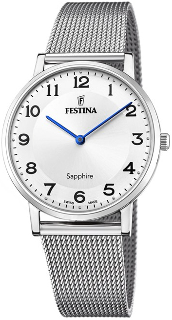 Festina Miesten kello F20014-5 Swiss Made Valkoinen/Teräs Ø39 mm
