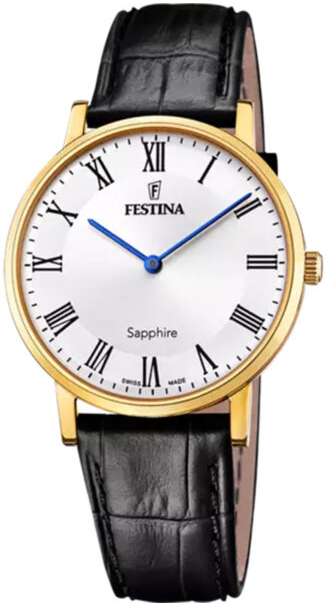 Festina Miesten kello F20016-4 Swiss Made Valkoinen/Nahka Ø39 mm